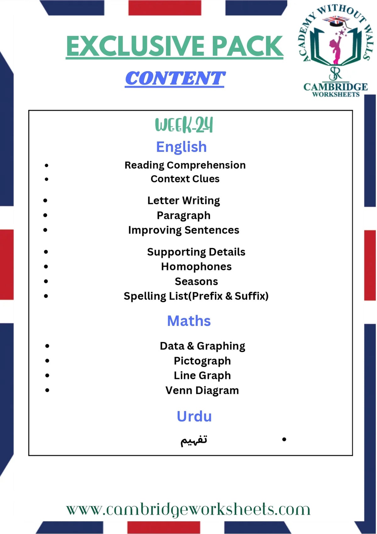 Grade 3 exam preparation worksheets bundle for Cambridge learners