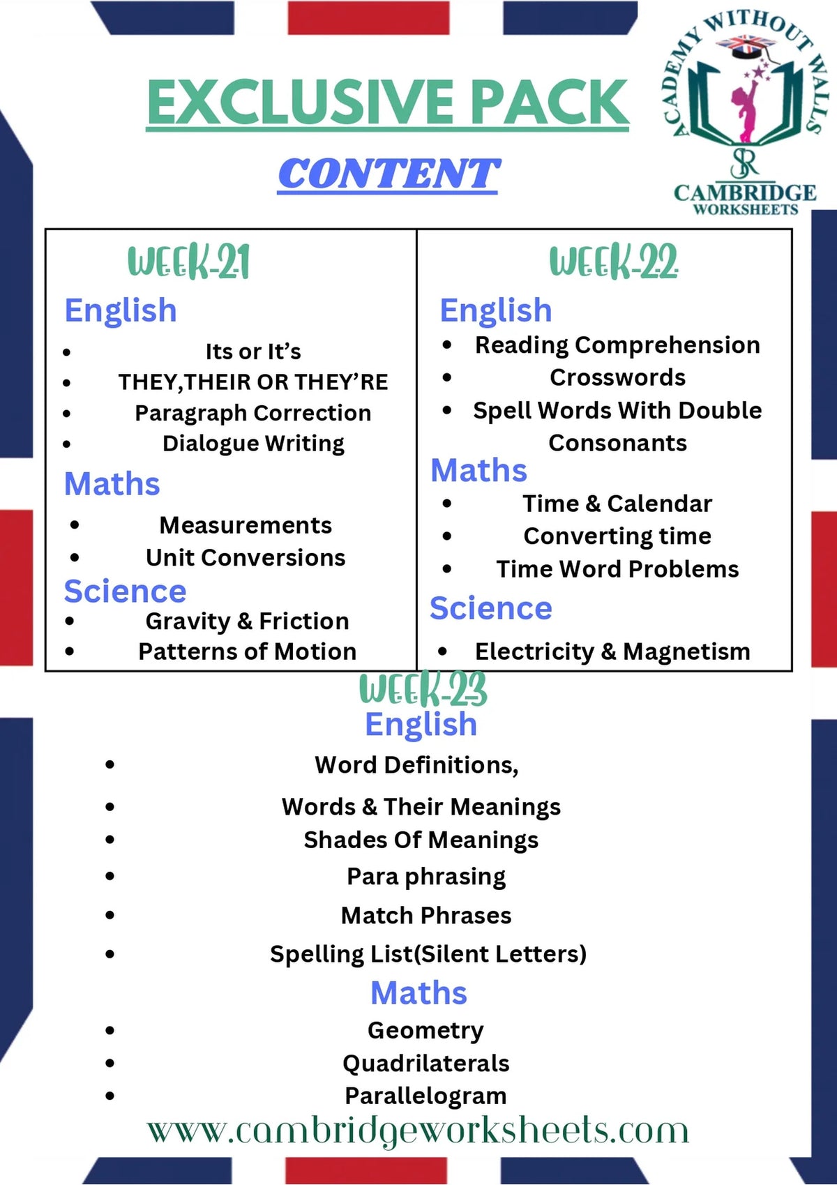Grade 3 home schooling worksheets bundle for complete learning