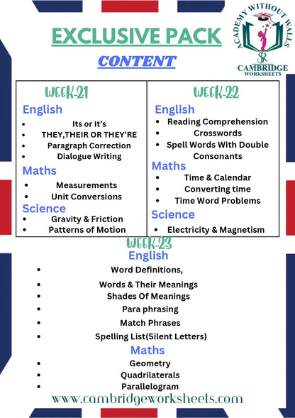 Grade 3 home schooling worksheets bundle for complete learning
