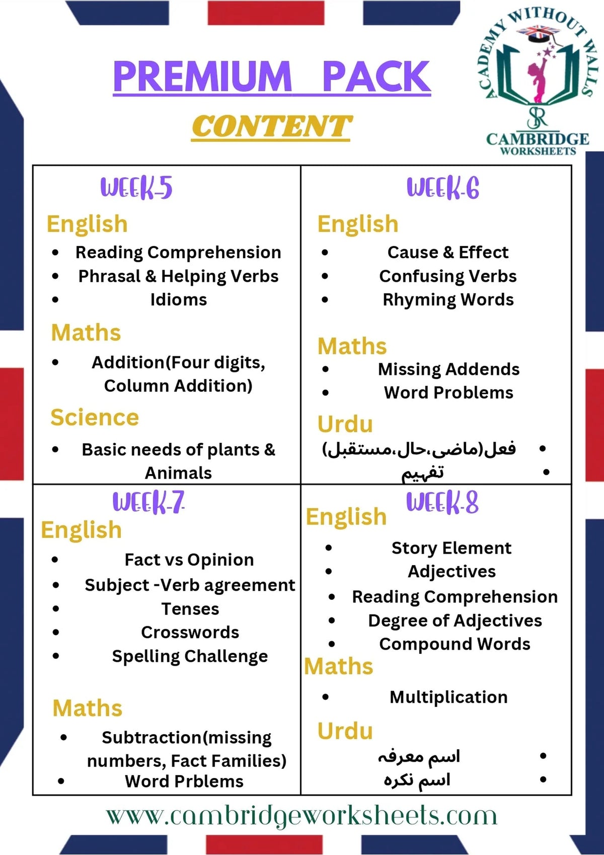 Grade 3 Math's and Science printed worksheets bundle