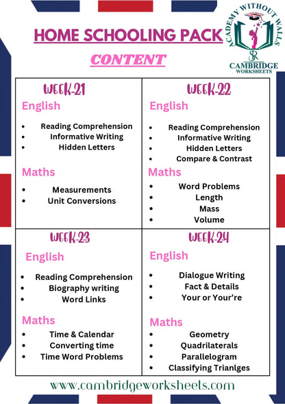 Grade 3 Math's and Science printed worksheets for home schooling