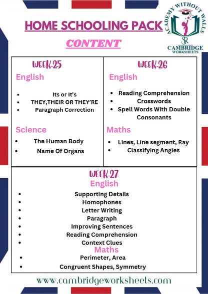 Grade 3 Urdu worksheets for home schooling in Pakistan