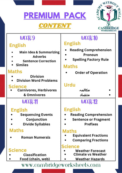 Grade 3 Urdu learning worksheets included in bundle