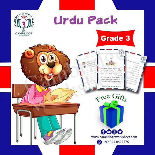Grade 3 Urdu Pack printed worksheets for primary students