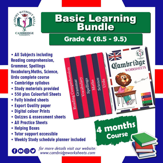 Grade 4 Basic Learning Bundle with printed educational worksheets
