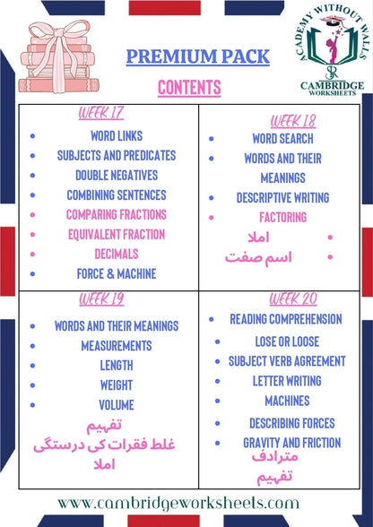 Printed Grade 4 worksheets bundle for home learning