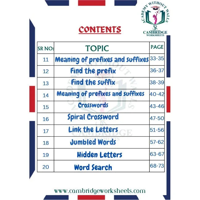 Printed Grade 4 vocabulary practice worksheets