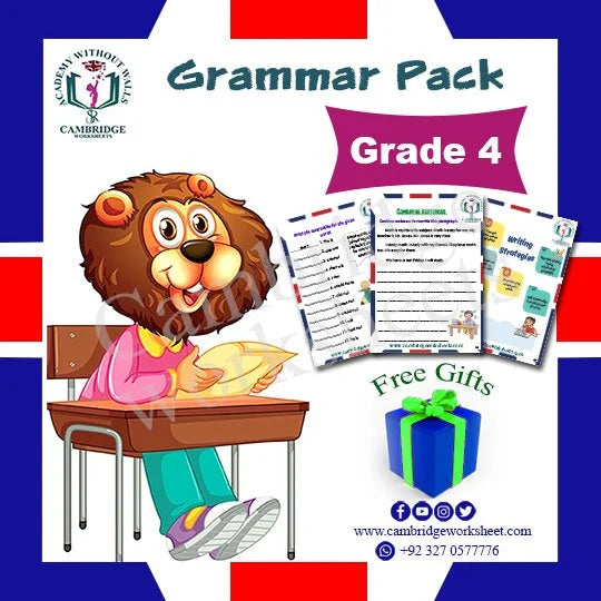Grade 4 Grammar Pack with printed English grammar worksheets