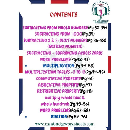 Printed Grade 4 math practice worksheets