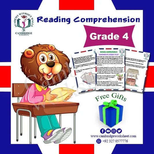 Grade 4 Reading Comprehension Pack with printed worksheets
