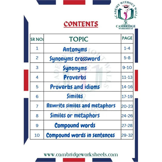 Grade 4 vocabulary workbook for primary school students