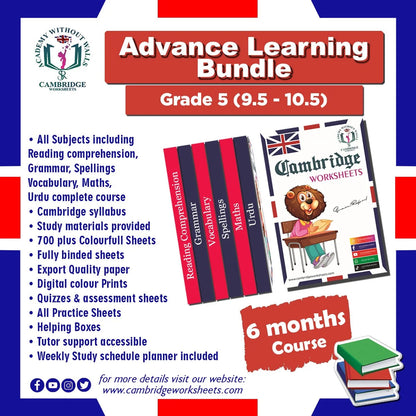 Grade 5 Advance Learning Bundle with printed educational worksheets