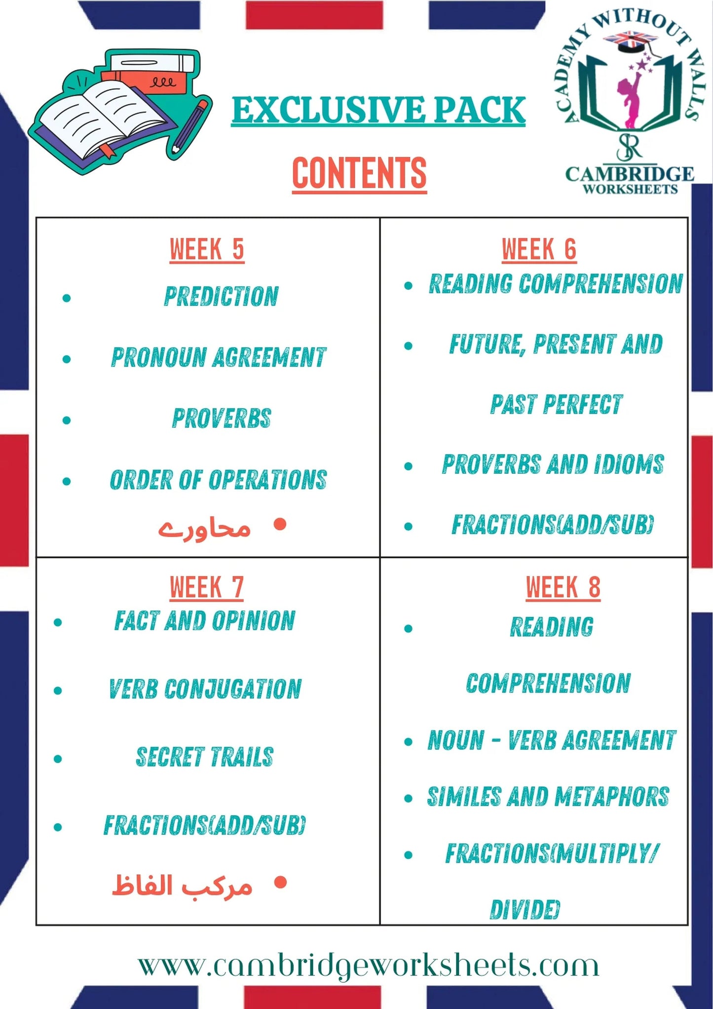 Printed Grade 5 advanced learning worksheets for students