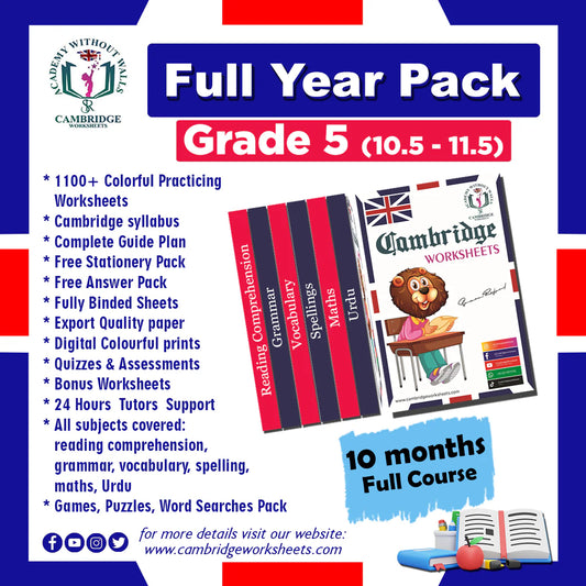 Grade 5 Full Year Pack with printed educational worksheets
