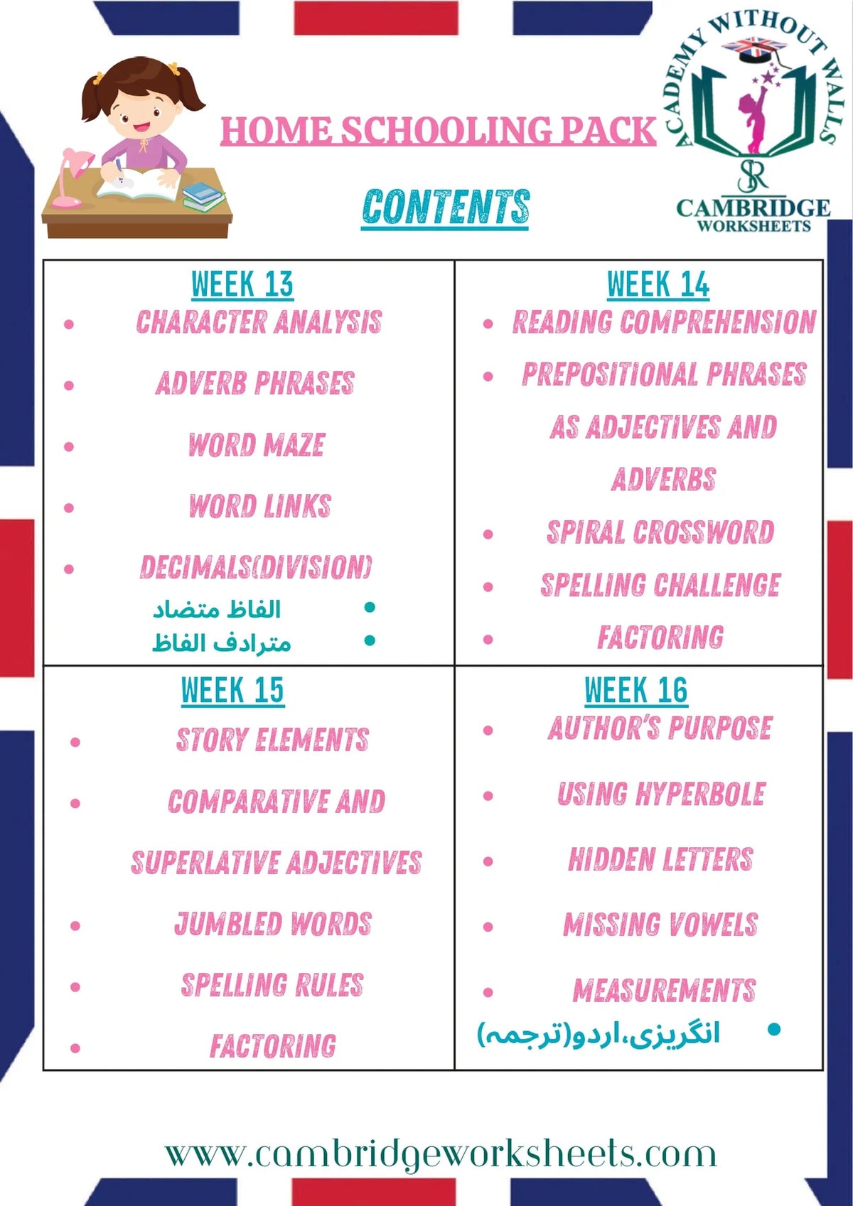 Complete Grade 5 homeschooling pack with printed study materials