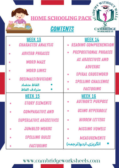 Complete Grade 5 homeschooling pack with printed study materials