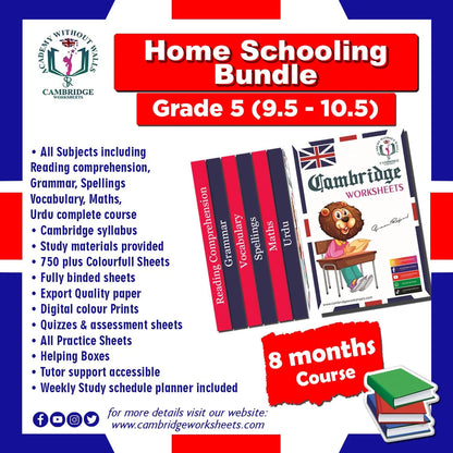 Grade 5 Home Schooling Bundle with printed educational worksheets
