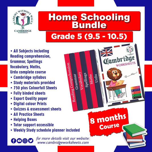 Grade 5 Home Schooling Bundle with printed educational worksheets