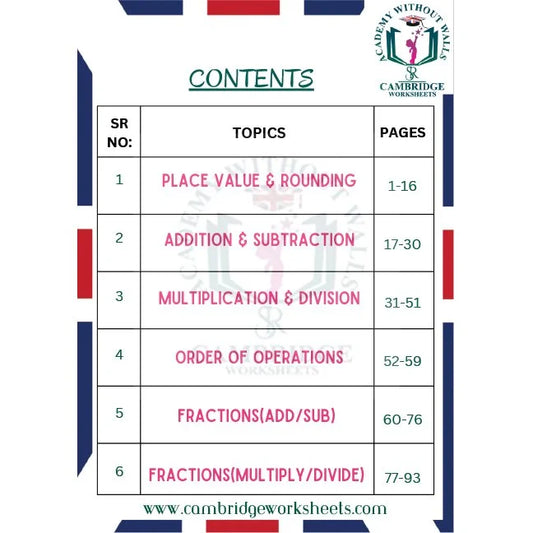 Grade 5 math workbook for primary school students