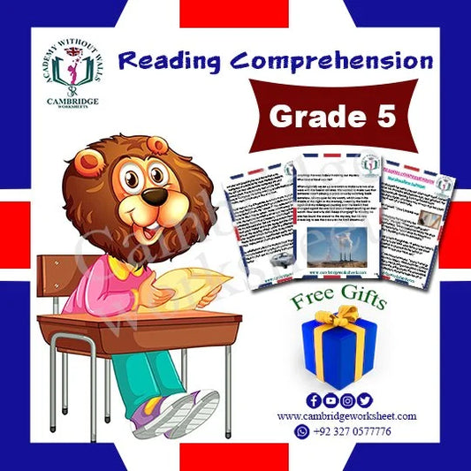 Grade 5 Reading Comprehension Pack with printed worksheets