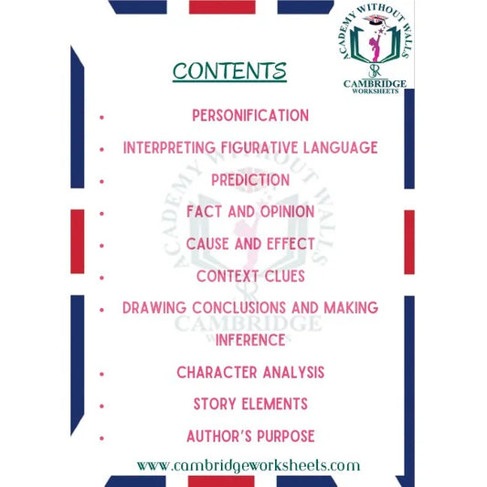 Grade 5 reading workbook for English comprehension practice