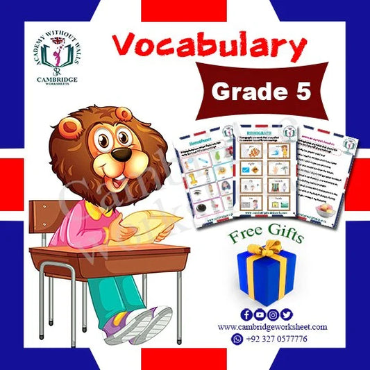 Grade 5 Vocabulary Pack with printed English vocabulary worksheets