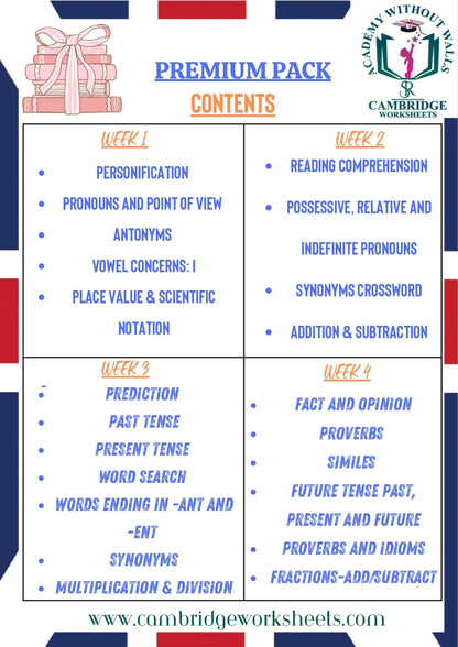 Grade 6 basic learning worksheets for students