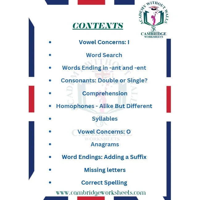 Grade 6 spelling worksheets for students