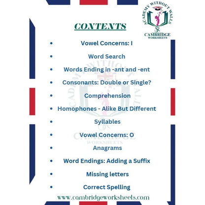 Grade 6 spelling worksheets for students