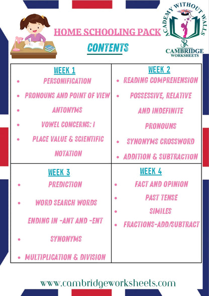 Grade 6 home learning worksheet bundle