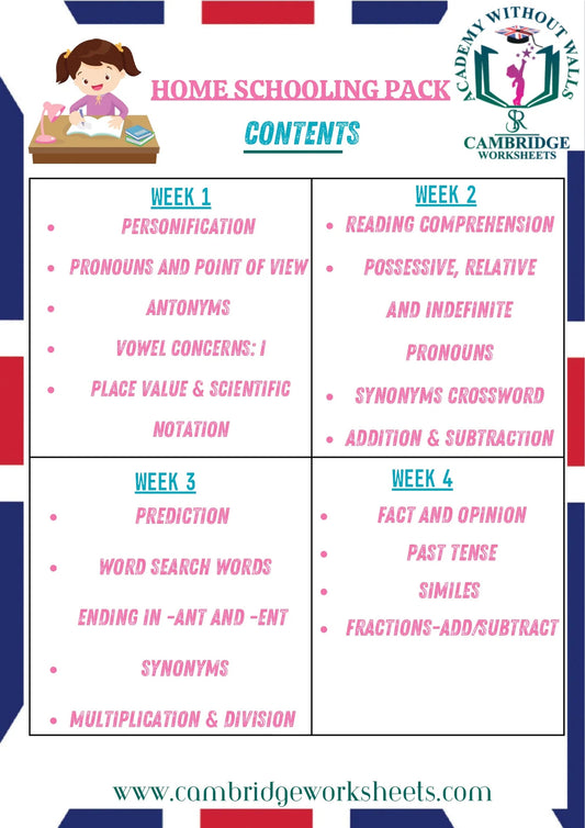 Grade 6 home learning worksheet bundle