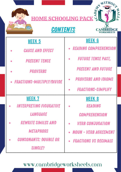 Grade 6 printed worksheets for independent home learning