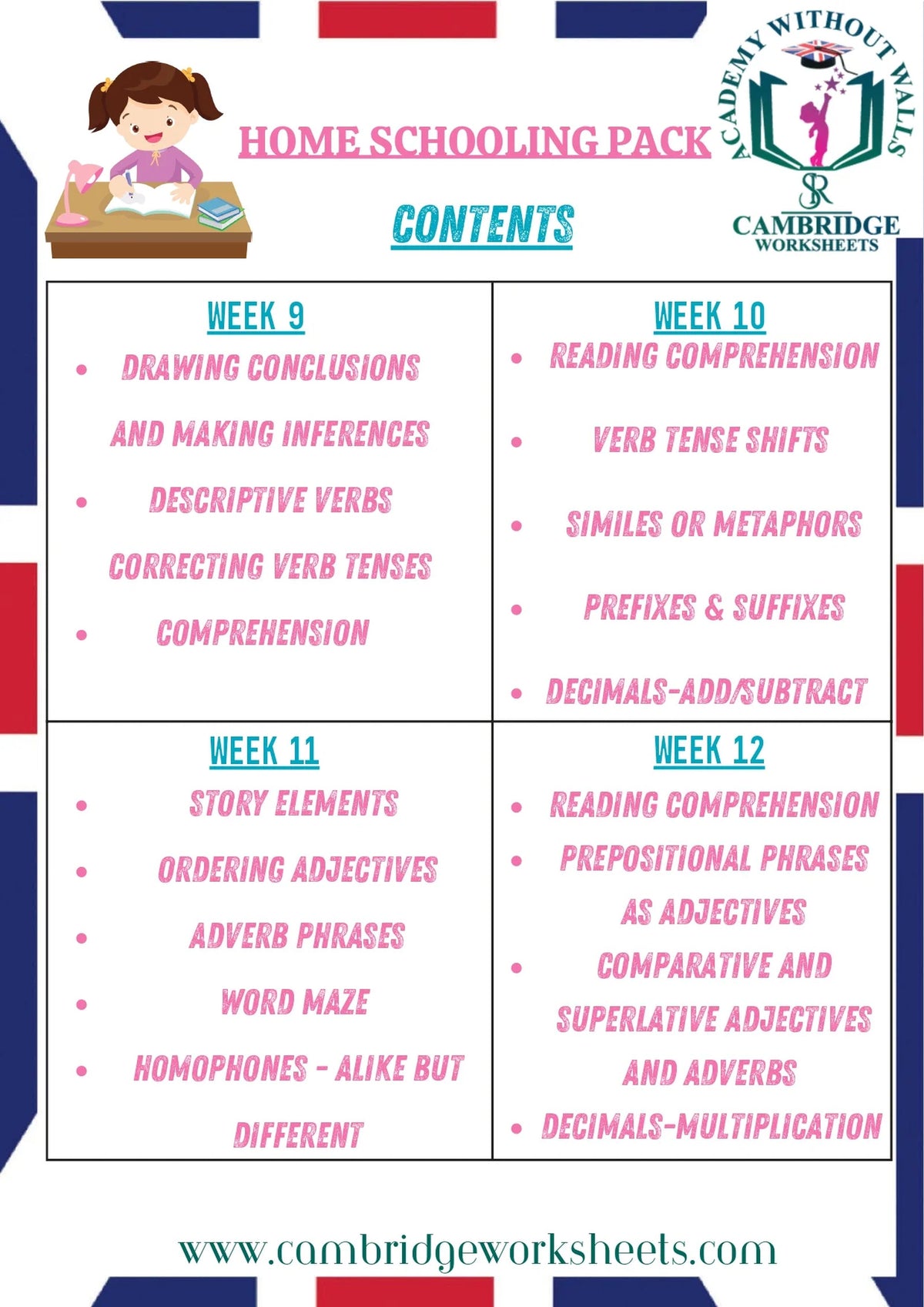 Grade 6 printed worksheets for independent home learning