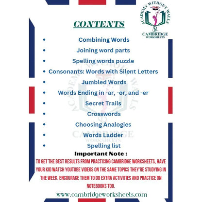 Grade 6 word recognition and spelling worksheets