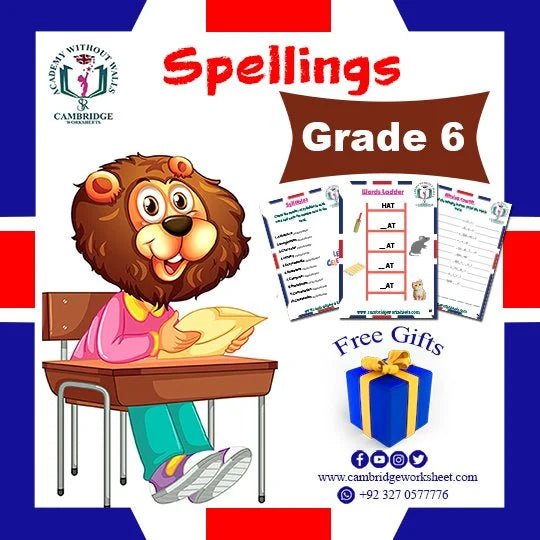 Grade 6 Spellings Pack with printed worksheets