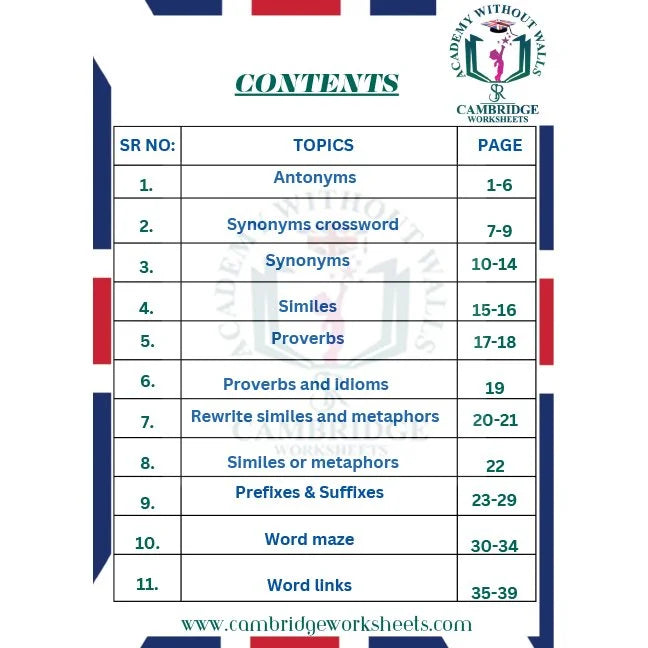 Grade 6 vocabulary worksheets for students