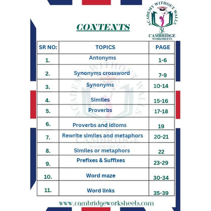 Grade 6 vocabulary worksheets for students