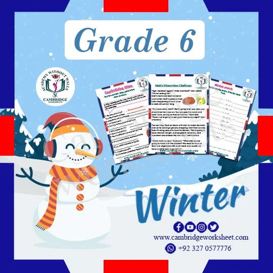 Grade 6 Winter Pack with printed educational worksheets