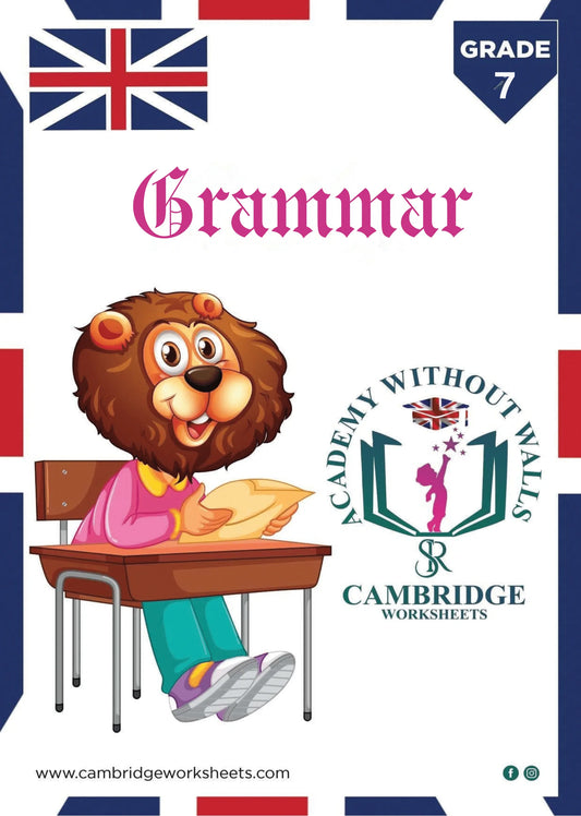 Grade 7 Grammar Pack with printed English grammar worksheets