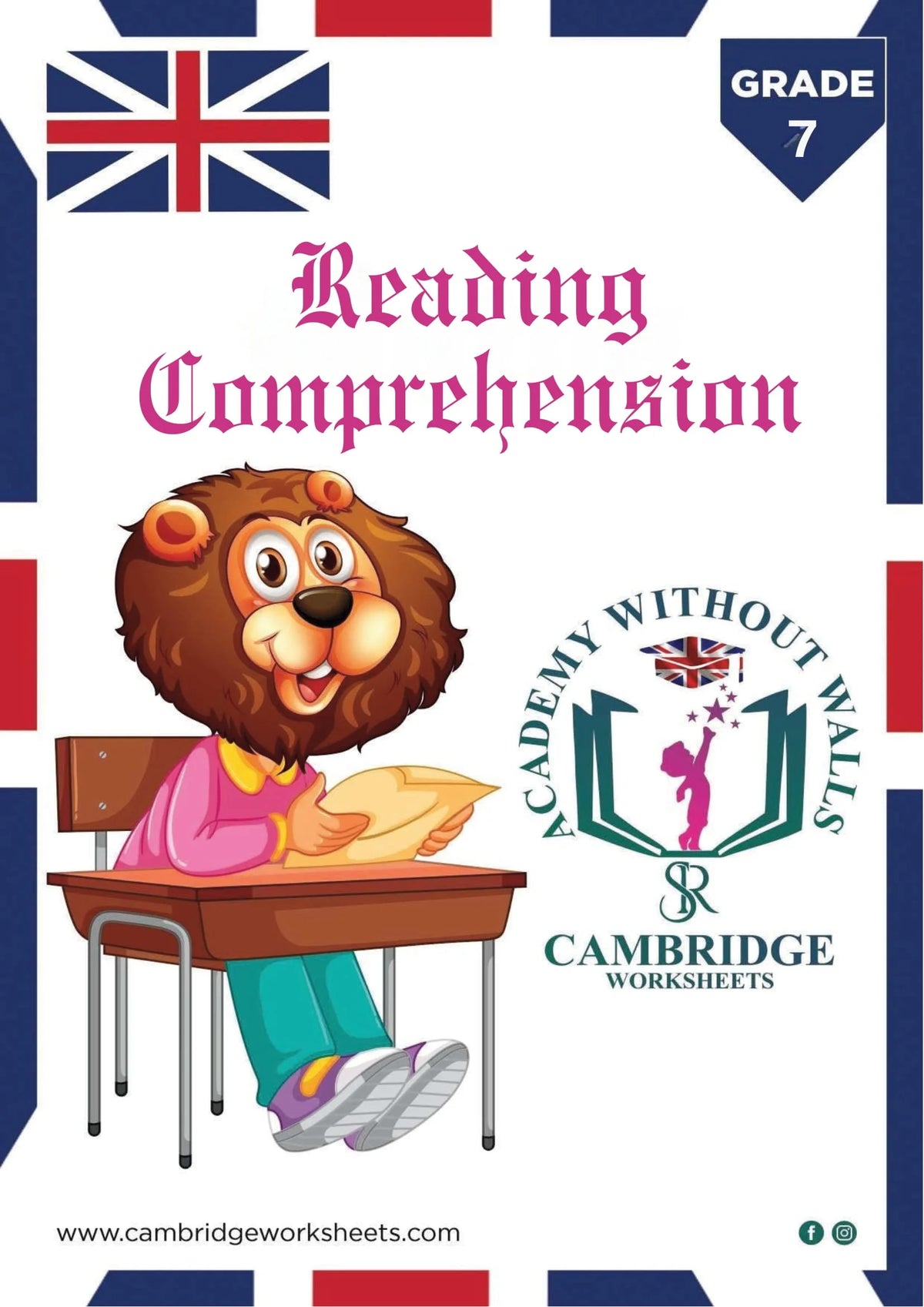 Grade 7 Reading Comprehension Pack with printed English worksheets