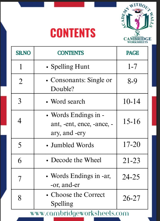 Grade 7 spelling workbook for vocabulary practice
