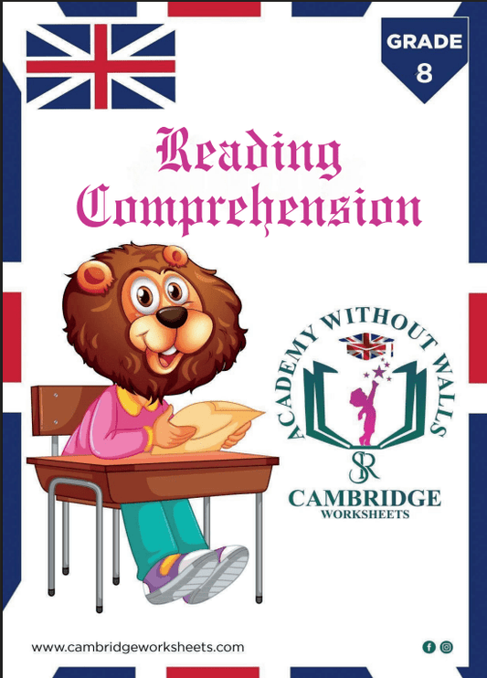 Grade 8 Reading Comprehension Pack with printed English worksheets