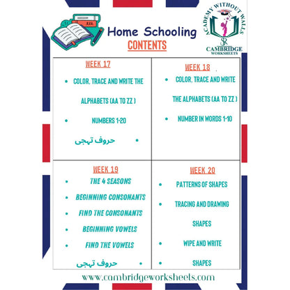 Home Schooling Bundle KG1 Nursery Contents Page 5 – Cambridge Worksheets