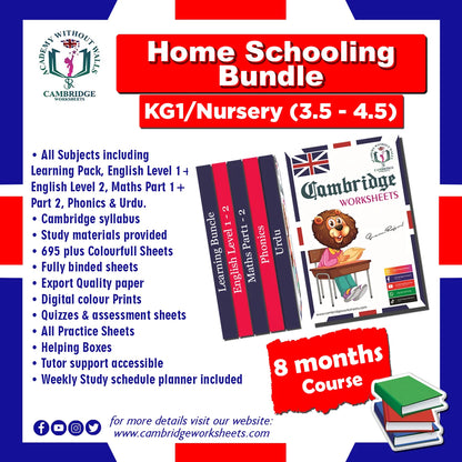 Home Schooling Bundle KG1 Nursery – Cambridge Worksheets Pakistan 