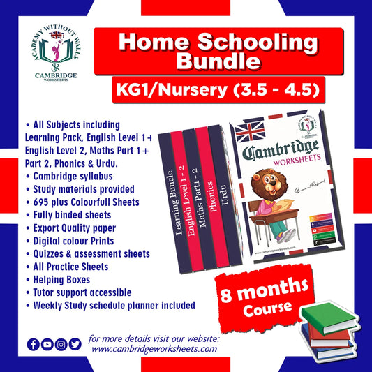 Home Schooling Bundle KG1 Nursery – Cambridge Worksheets Pakistan 