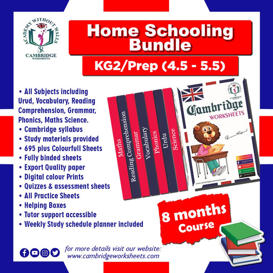 Home Schooling Bundle for KG2 Prep – Cambridge Worksheets