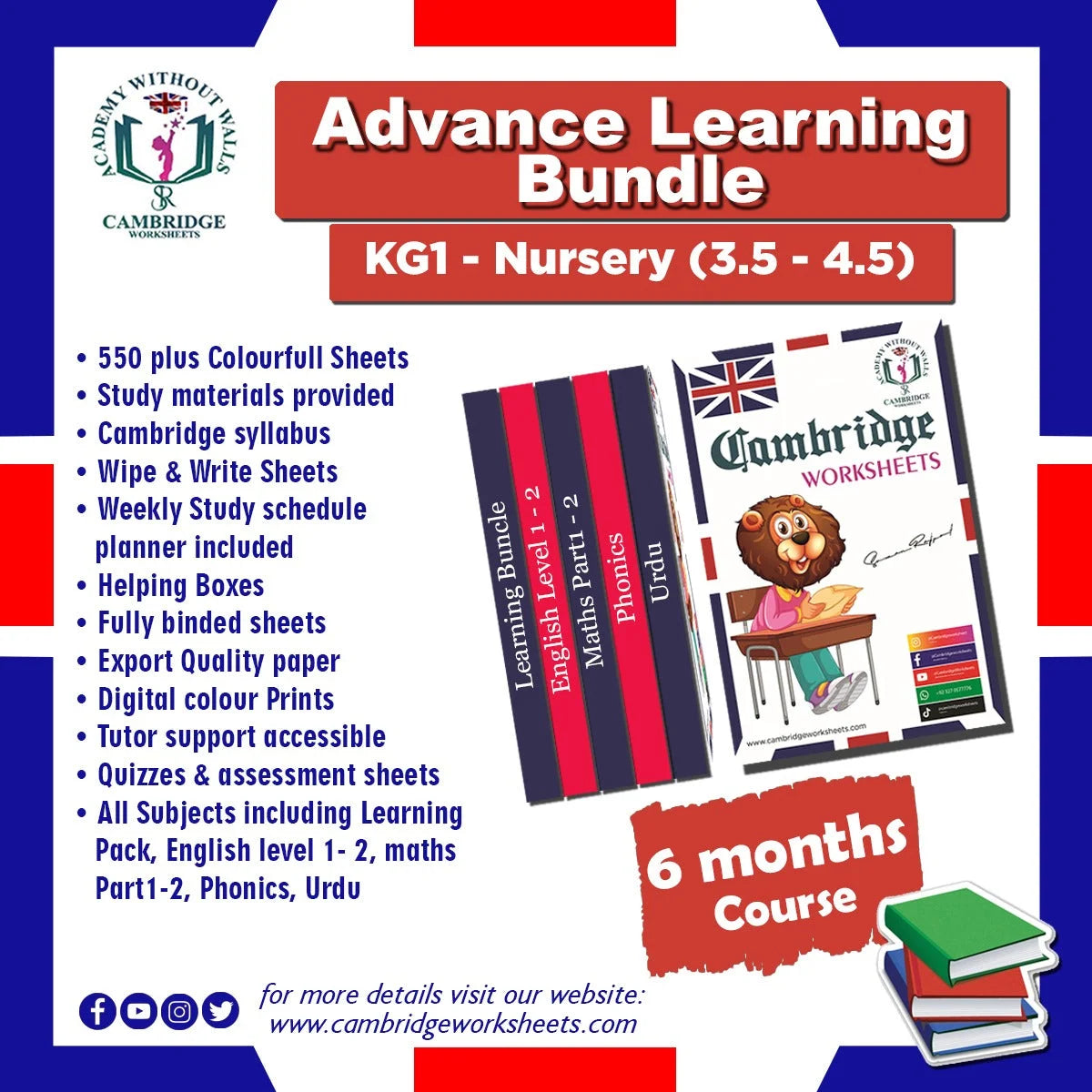 KG1 Nursery Advance Learning Bundle – Cambridge Worksheets Pakistan