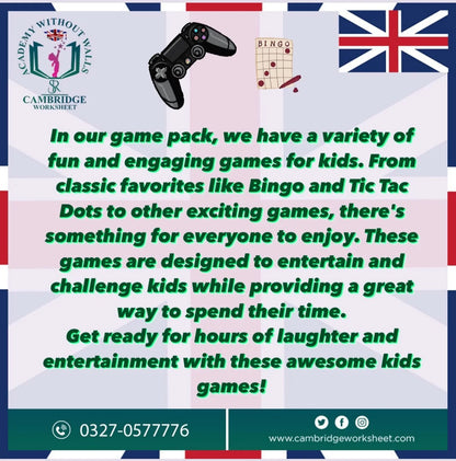 Kids learning games pack with puzzles and matching activities