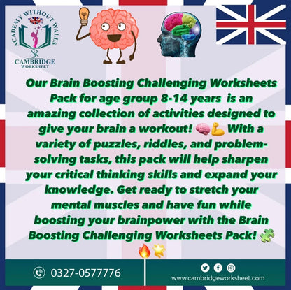 Educational brain boosting worksheets for problem-solving skills