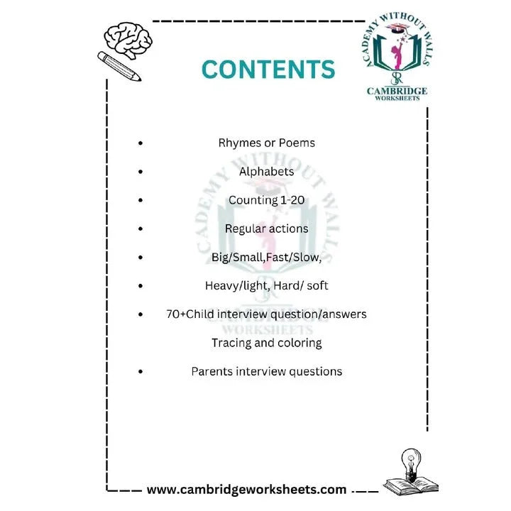 KG2 winter holiday activities for English and Math's